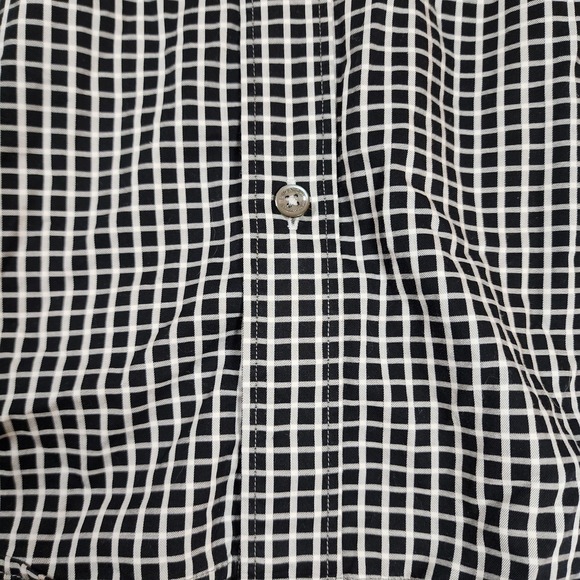Bugatchi Shaped Fit Mens Long Sleeve Black Check Shirt L - Picture 3 of 8